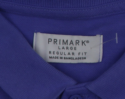 Primark Men’s Purple Regular Fit Cotton Polo Shirt Size L