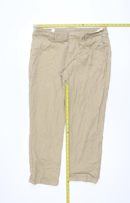 Dunnes Stores Men's Beige 38in Chino Trousers Regular Fit