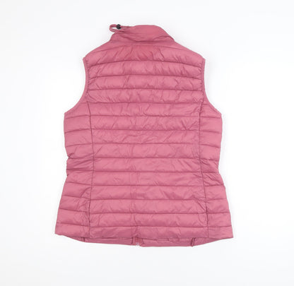 Dunnes Stores Women Pink Puffer Waistcoat Size 14 Quilted Gilet
