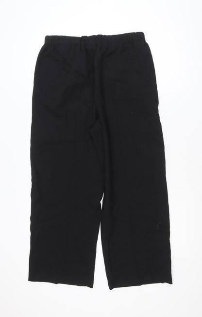 ROSSO 35 Women's Black Wool Cropped Trousers Size 18