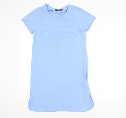 Atmosphere Women Blue Shift Dress Size 10 Short Sleeve Casual