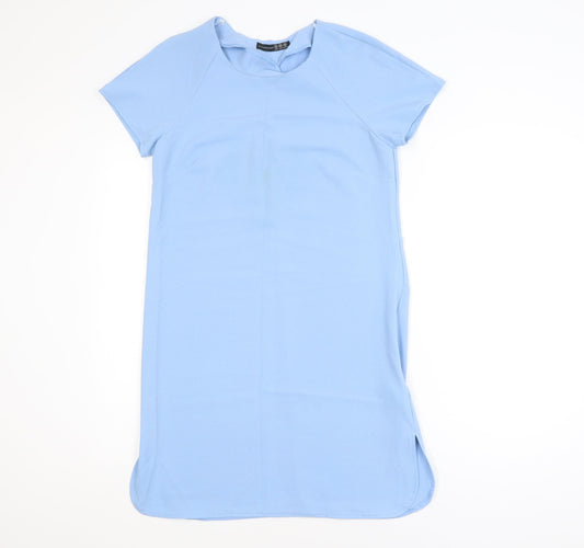 Atmosphere Women Blue Shift Dress Size 10 Short Sleeve Casual