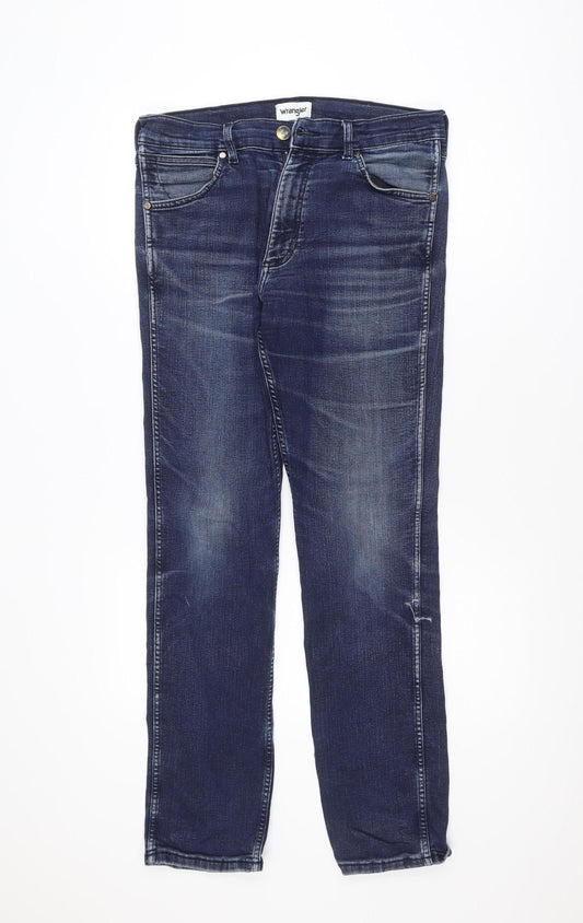 Wrangler Men Blue 32x32 Straight Regular Fit Greensboro Jeans