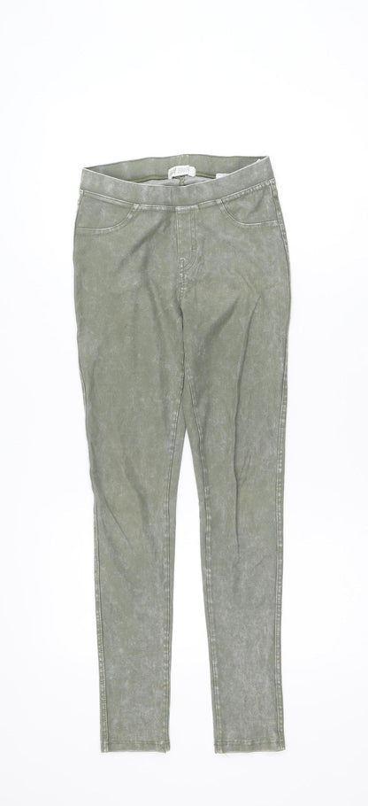 H&M Girls Green Skinny Jeans Size 11-12 Years Stretch Denim Casual