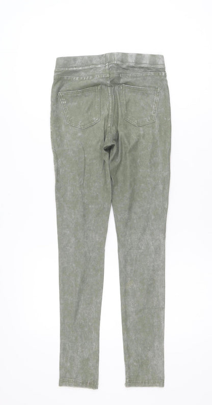 H&M Girls Green Skinny Jeans Size 11-12 Years Stretch Denim Casual
