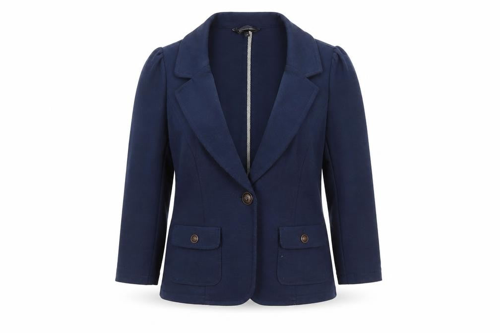 Dunnes Women Blue Size 12 Classic Lined Blazer Jacket