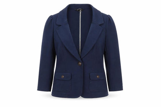 Dunnes Women Blue Size 12 Classic Lined Blazer Jacket