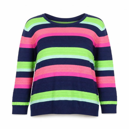 Mudflower Women's Multicoloured Striped Pullover Jumper S