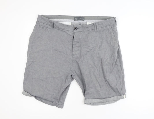 Denim Co. Men's Grey Chino Shorts Size 38 Regular Fit Summer Style