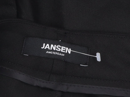 Jansen Amsterdam Men's Black Regular Fit Dress Trousers