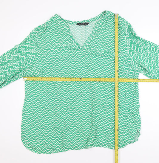 F&F Women’s Green Geometric Viscose Tunic Blouse UK 22