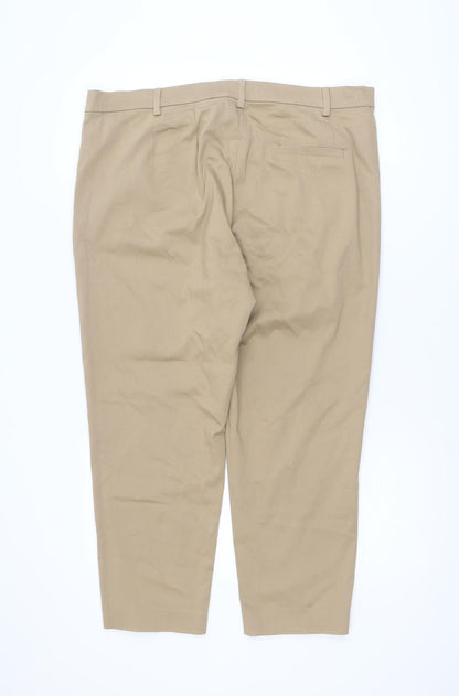 Marks and Spencer Womens Beige Chino Trousers Size 18 Regular