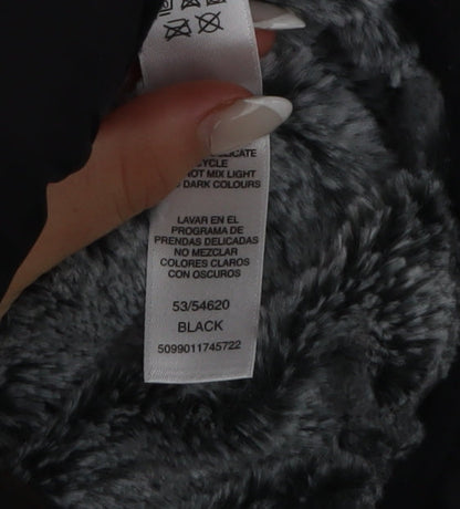 St. Bernard Boys Black Puffer Jacket 5-6 Years Hooded Faux Fur Lined Winter Coat