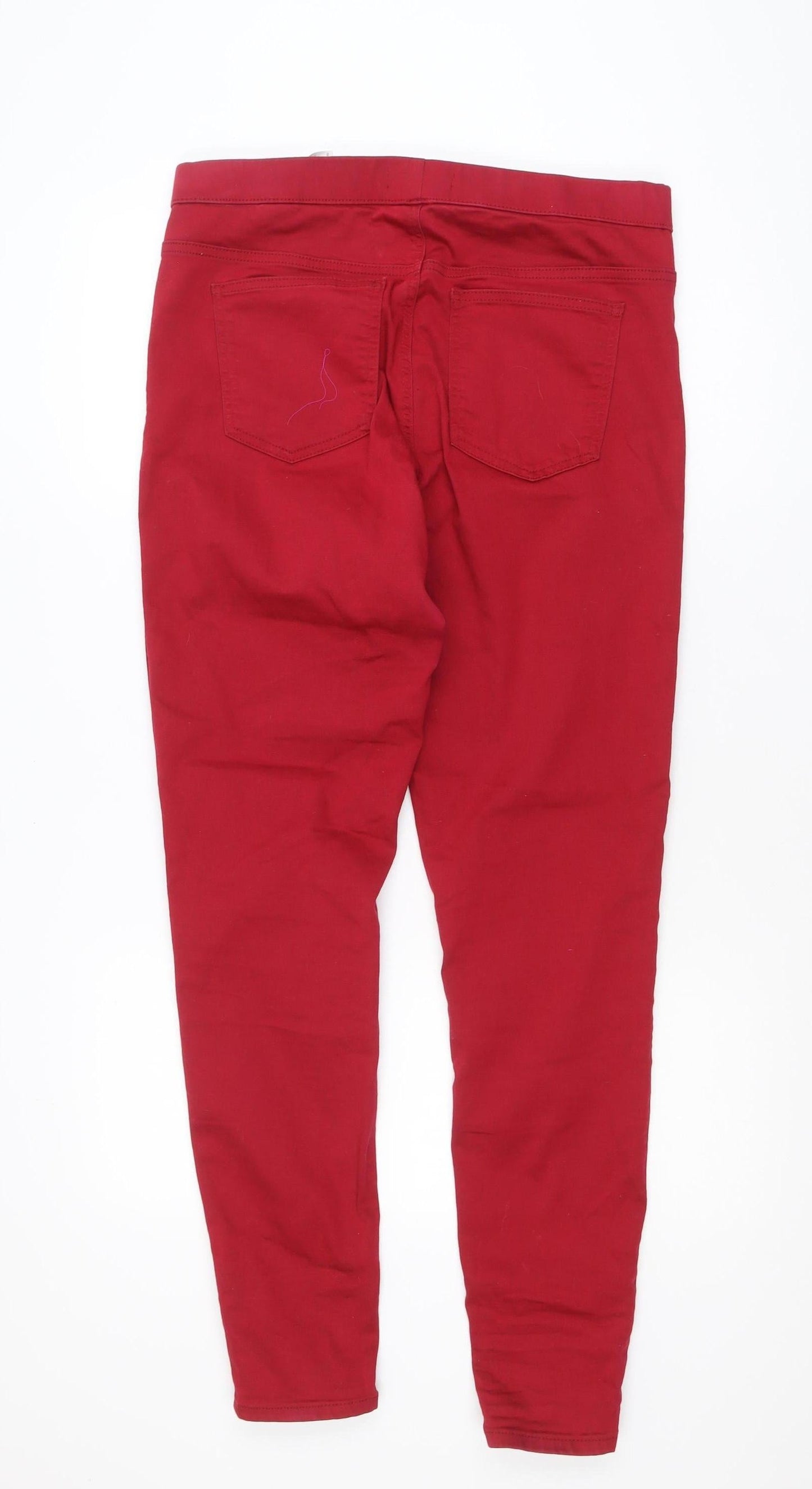 Marks and Spencer Women's Red Cotton Blend Jeggings Size 14