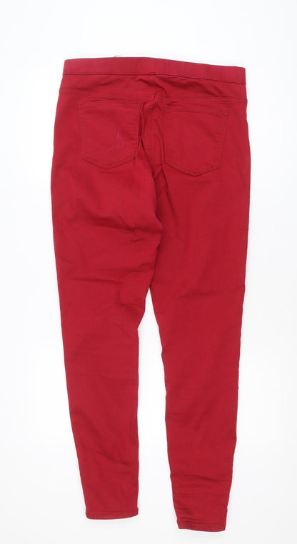 Marks and Spencer Women's Red Cotton Blend Jeggings Size 14