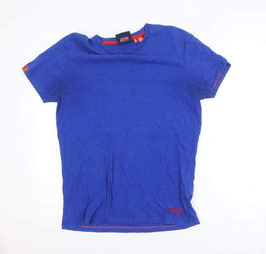 Superdry Men’s Blue Cotton Crew Neck Short Sleeve T-Shirt Size L