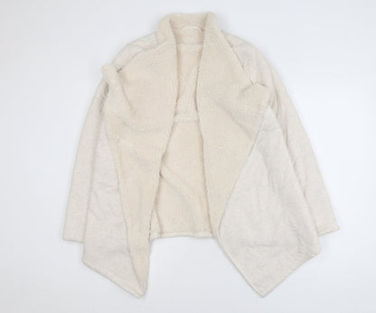 Marks and Spencer Womens Ivory Size 12 Lined Fleece Coatigan