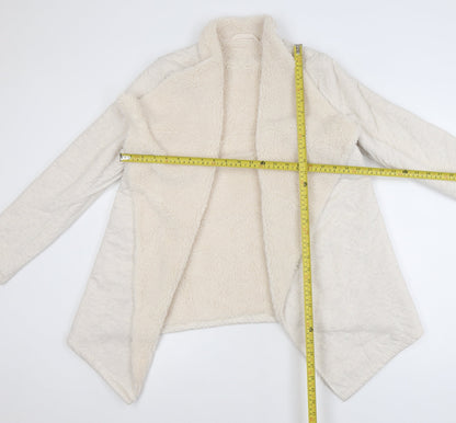Marks and Spencer Womens Ivory Size 12 Lined Fleece Coatigan