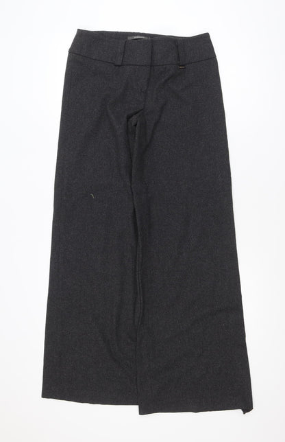 River Island Womens Grey Wide-Leg Trousers Size 10L Tall Workwear