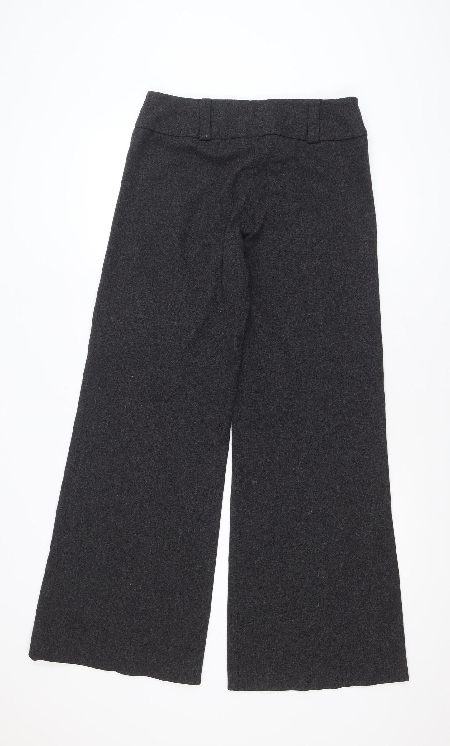 River Island Womens Grey Wide-Leg Trousers Size 10L Tall Workwear