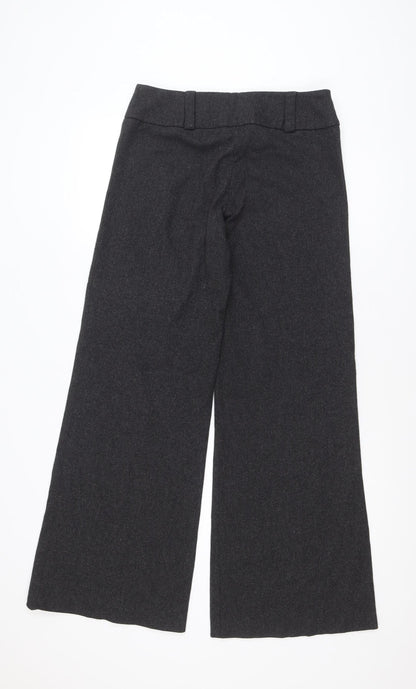 River Island Womens Grey Wide-Leg Trousers Size 10L Tall Workwear