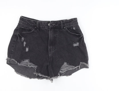Jay Jays Women Black Size 8 High Rise Denim Cut-Off Shorts