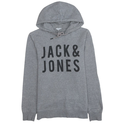 Jack & Jones Men’s Grey Pullover Hoodie S Logo Core Sweatshirt