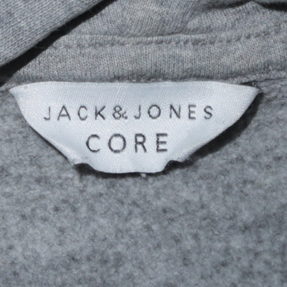 Jack & Jones Men’s Grey Pullover Hoodie S Logo Core Sweatshirt
