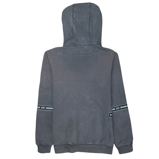 Emporio Armani EA7 Boys Grey Pullover Hoodie 14 Years Cotton Blend Logo Style