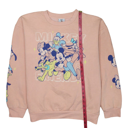 Disney Mickey & Co Women’s Pink Crew Neck Pullover Sweatshirt Size L