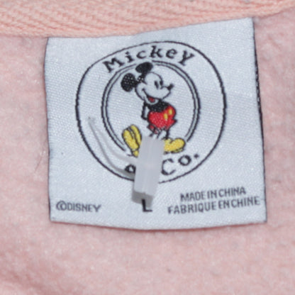 Disney Mickey & Co Women’s Pink Crew Neck Pullover Sweatshirt Size L