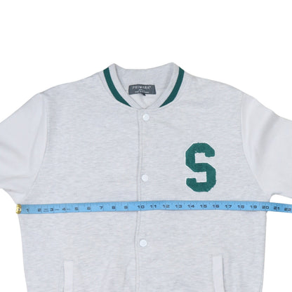 Primark Men’s Grey Varsity Jacket Small Letterman College Style