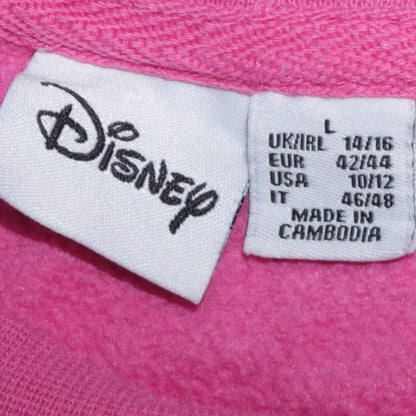 Disney Women Pink Stitch & Angel Sweatshirt L 14/16 Pullover Crew Neck