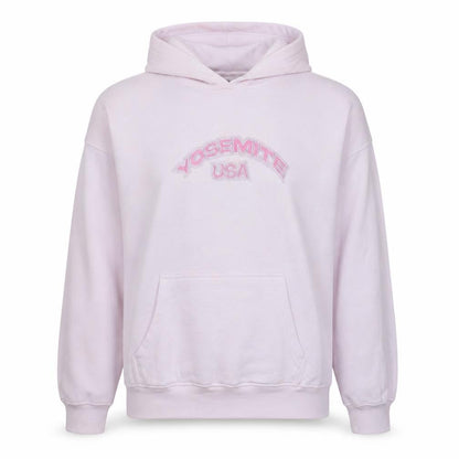 PRETTYLITTLETHING Women Pink Yosemite USA Hooded Pullover Sweatshirt M