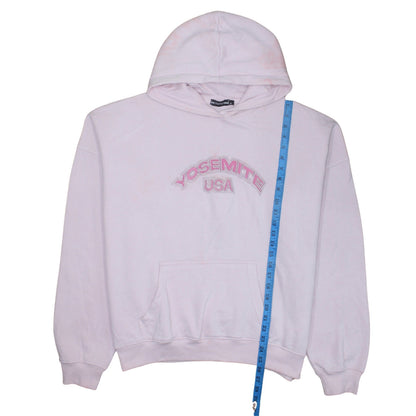 PrettyLittleThing Women Pink Yosemite USA Hooded Pullover Sweatshirt M