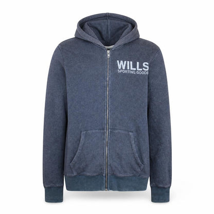Jack Wills Men's Blue Full Zip Hoodie Size M Graphic Print