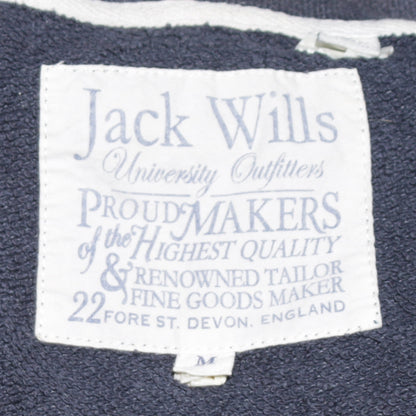 Jack Wills Men's Blue Full Zip Hoodie Size M Graphic Print
