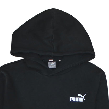 Puma Boys Black Pullover Hoodie 15-16 Years Logo Hooded Sweatshirt