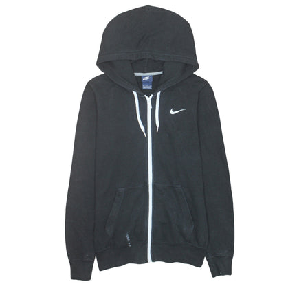 Nike Women's Black Full Zip Hoodie Small Logo Hooded Sweatshirt
