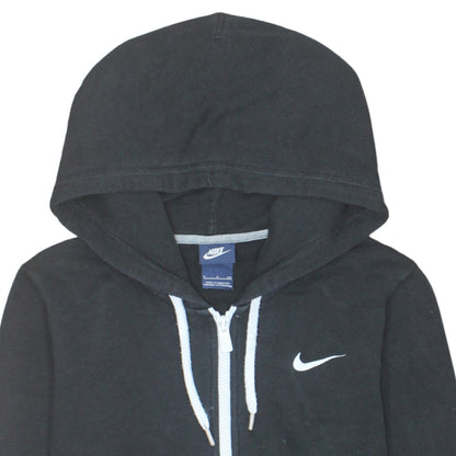 Nike Women's Black Full Zip Hoodie Small Logo Hooded Sweatshirt