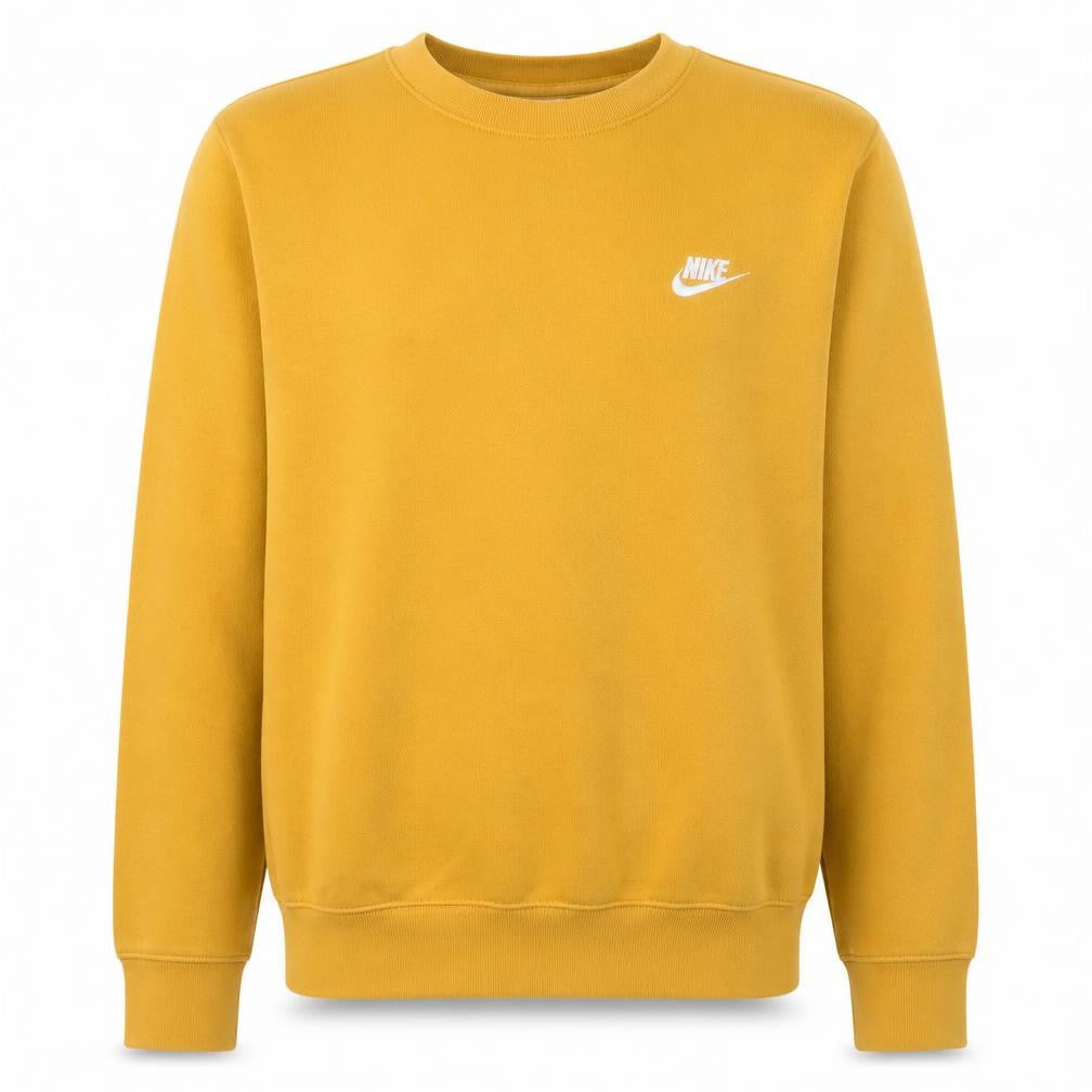 Nike Men's Yellow Crew Neck Pullover Sweatshirt Small Cotton Blend