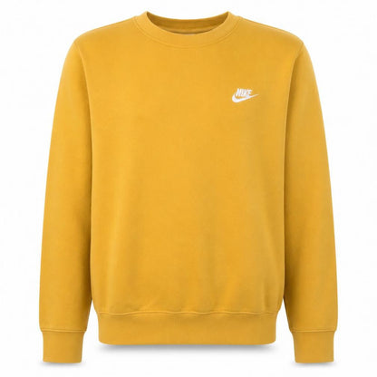 Nike Men's Yellow Crew Neck Pullover Sweatshirt Small Cotton Blend