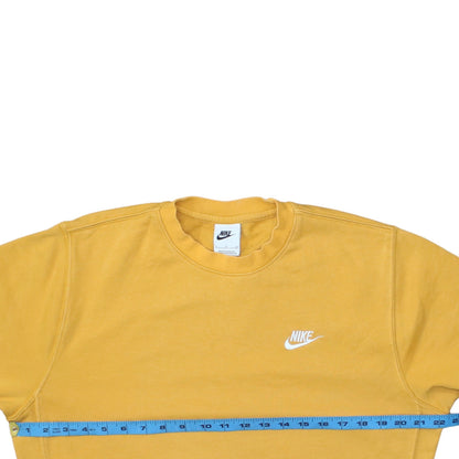 Nike Men's Yellow Crew Neck Pullover Sweatshirt Small Cotton Blend