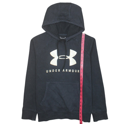 Under Armour Men’s Black Pullover Hoodie Small Logo Fleece Sweatshirt