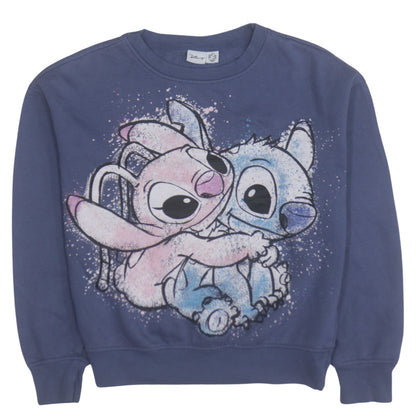 Disney Primark Cares Women Blue 2XS Pullover Sweatshirt Stitch Angel Design