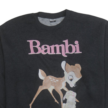 Disney Classics George Women’s Charcoal Bambi Sweatshirt L 16-18