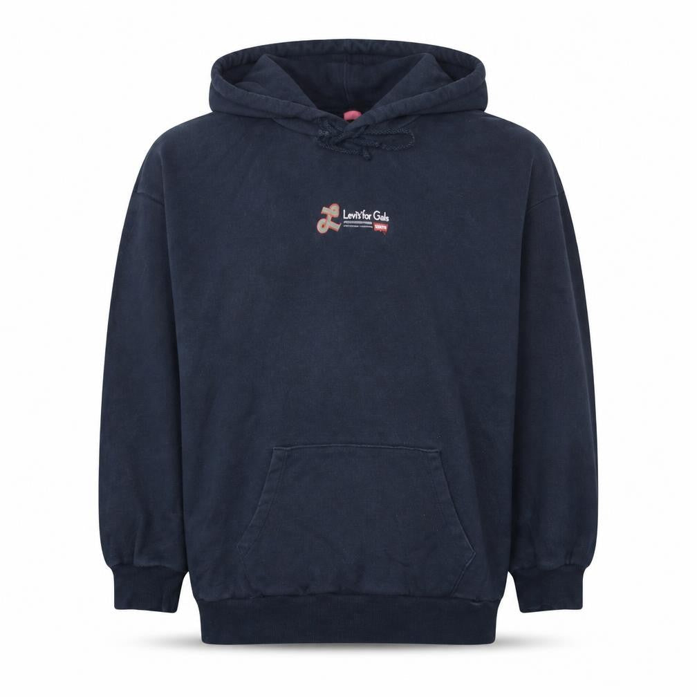 Front view of Levi's Blue Vintage unisex pullover hoodie medium retro graphic