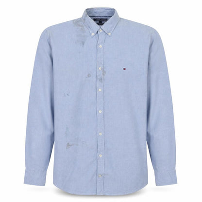 Tommy Hilfiger Men Blue L New York Fit Cotton Button-Down Shirt