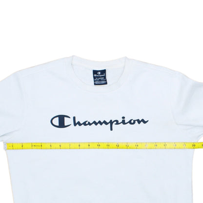 Champion Boys White XL 13-14 Years Crew Neck Pullover Sweatshirt