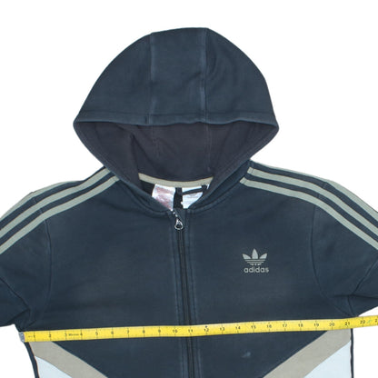Adidas Boys Black Full Zip Hoodie XL 15-16Y Hooded Sweatshirt